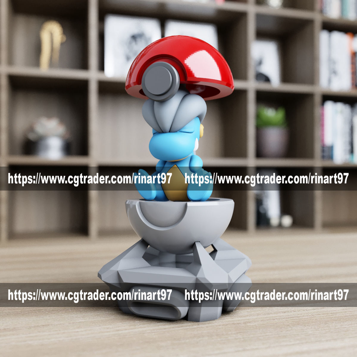 Bagon in the pokeball from Pokemon 3D print model_5