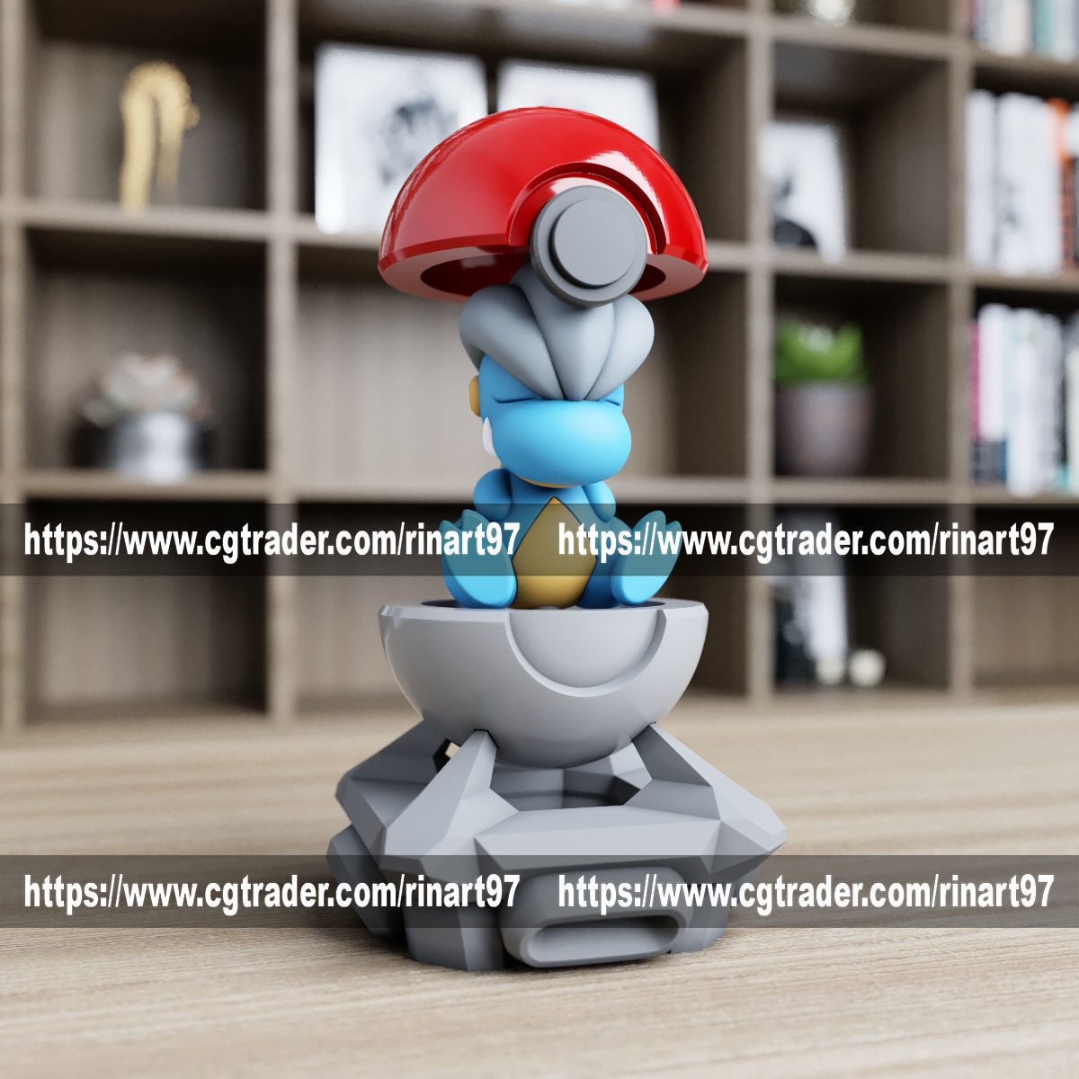 Bagon in the pokeball from Pokemon 3D print model_1
