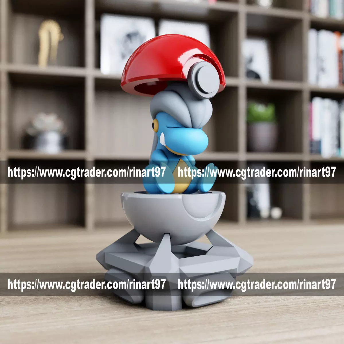 Bagon in the pokeball from Pokemon 3D print model_0