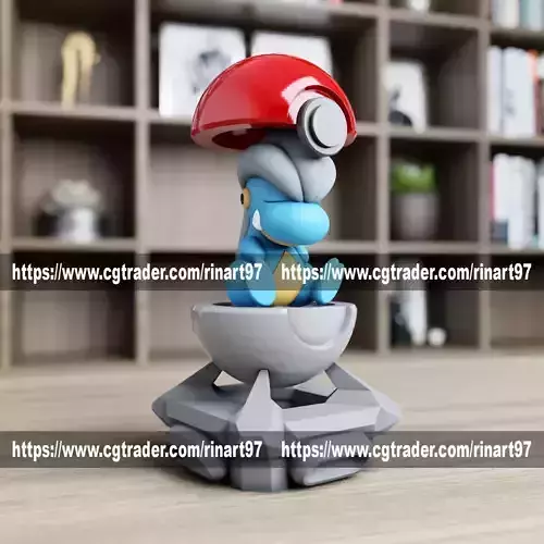 Bagon in the pokeball from Pokemon 3D print model