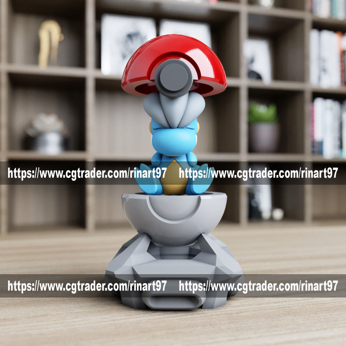 Bagon in the pokeball from Pokemon 3D print model_4