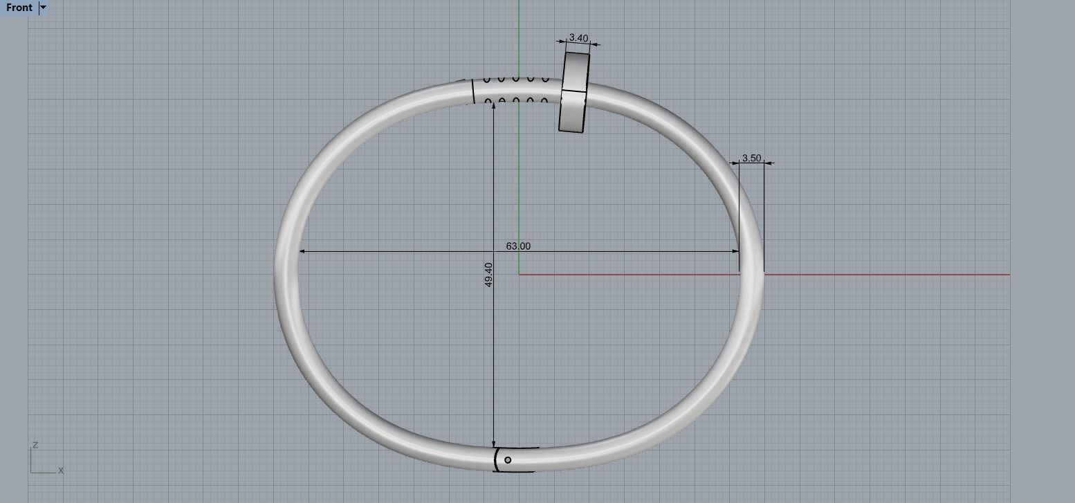 Juste un clou Bracelet 18 Size N112 3D print model_6