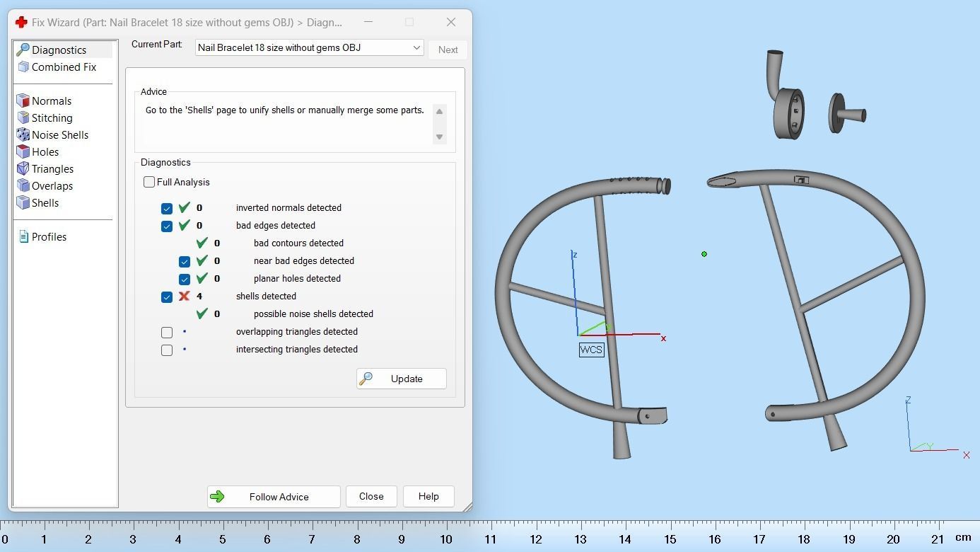 Juste un clou Bracelet 18 Size N112 3D print model_8
