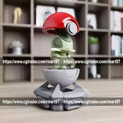 Axew in the pokeball from Pokemon 3D print model