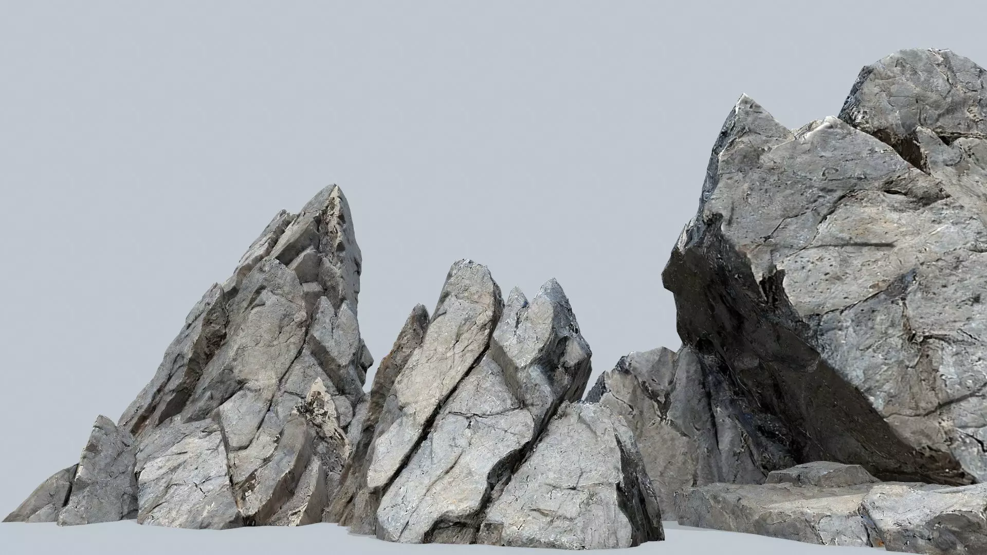 cliff rocks Low-poly 3D model_0