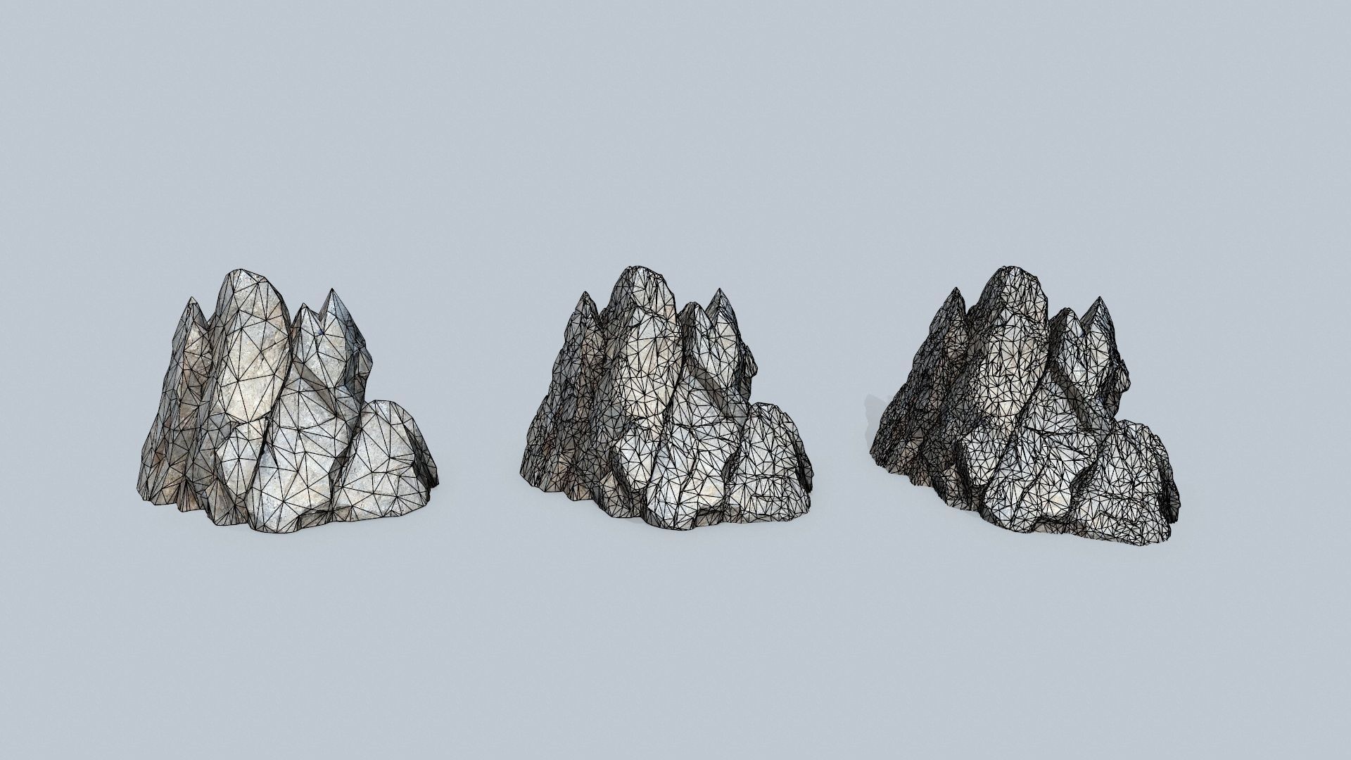 cliff rocks Low-poly 3D model_12