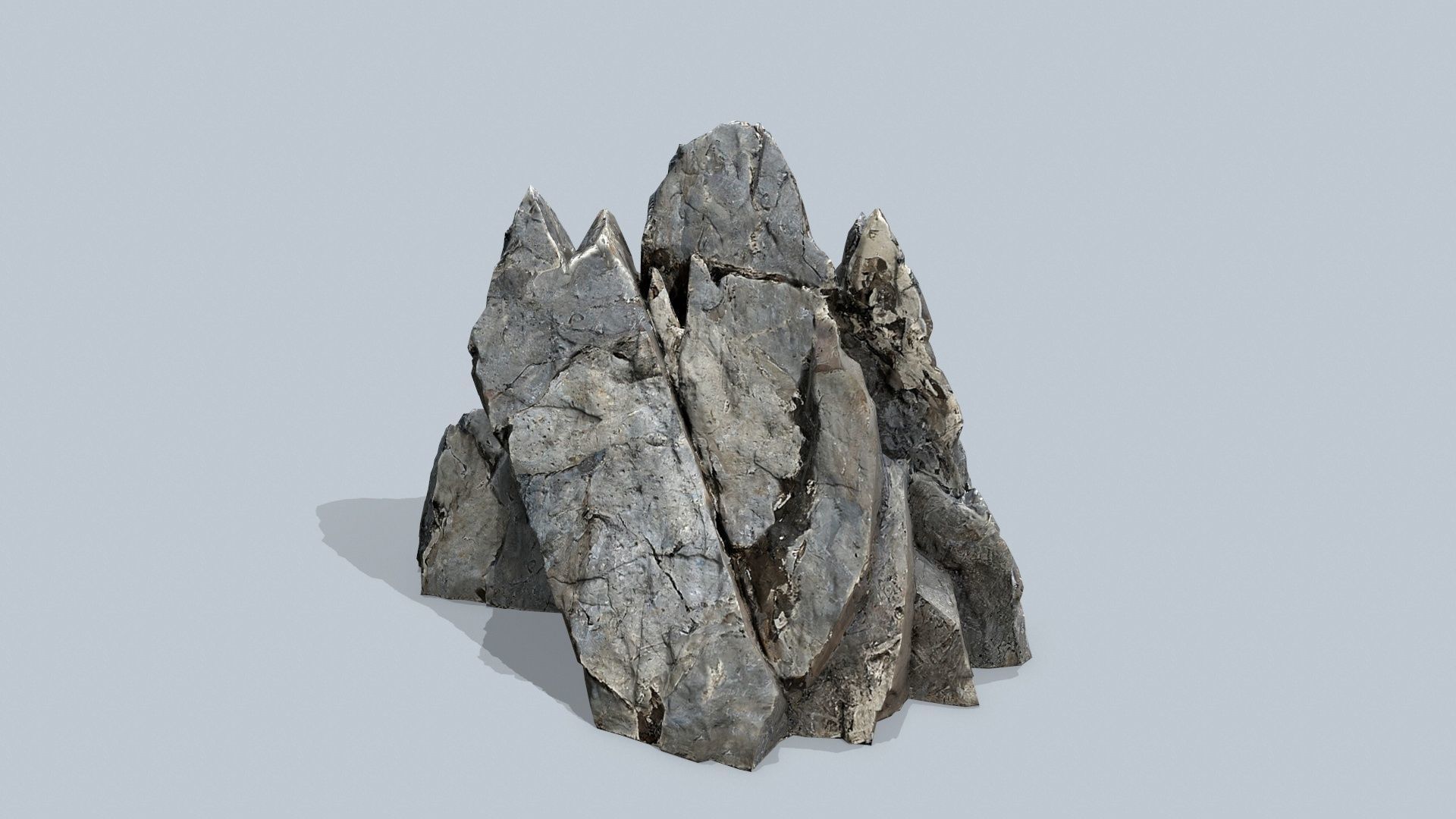 cliff rocks Low-poly 3D model_6
