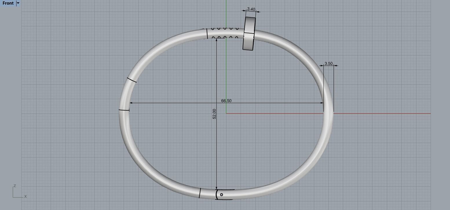 Juste un clou Bracelet 19 Size N113 3D print model_6