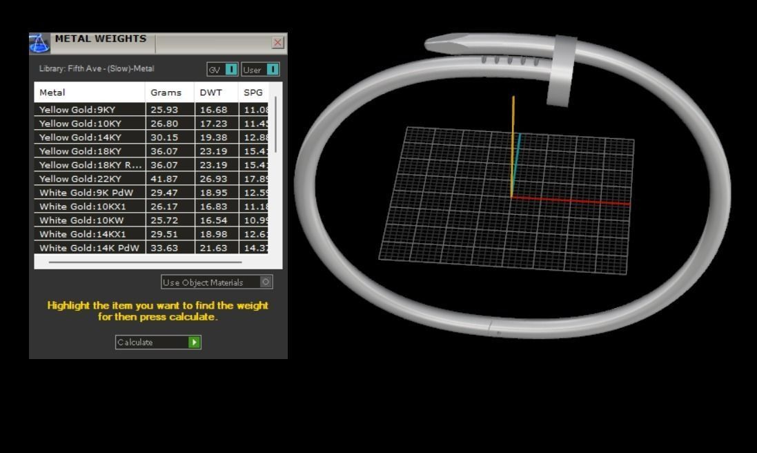 Juste un clou Bracelet 19 Size N113 3D print model_8