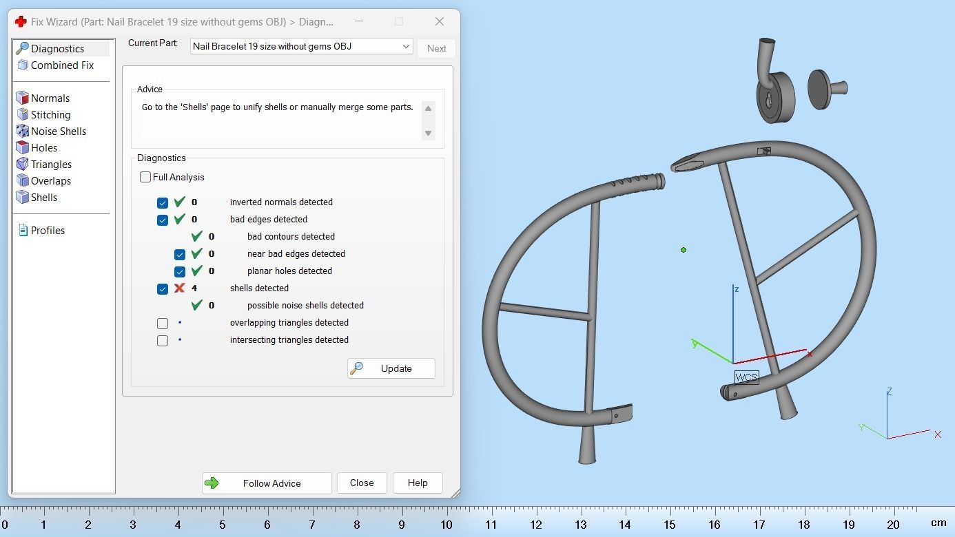 Juste un clou Bracelet 19 Size N113 3D print model_9