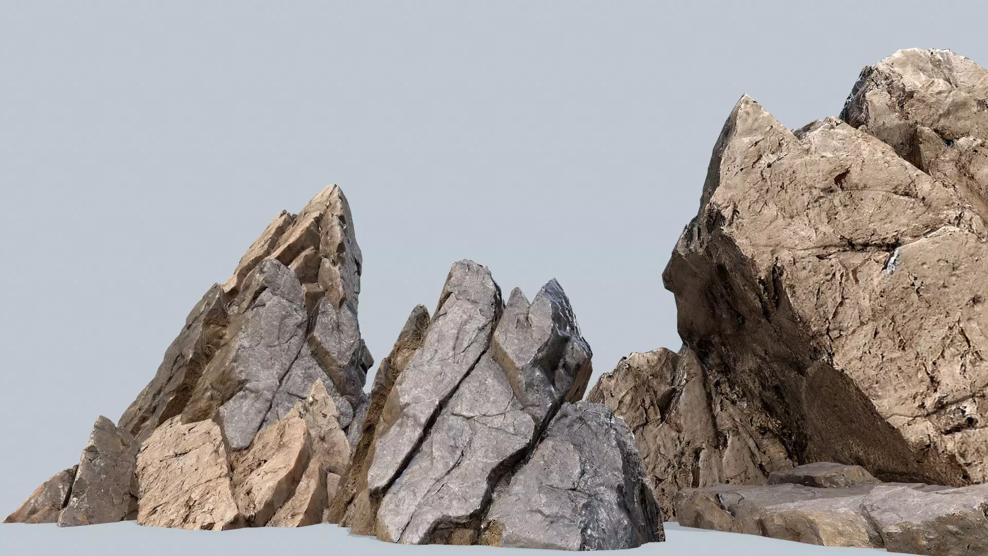 desert rocks Low-poly 3D model_0