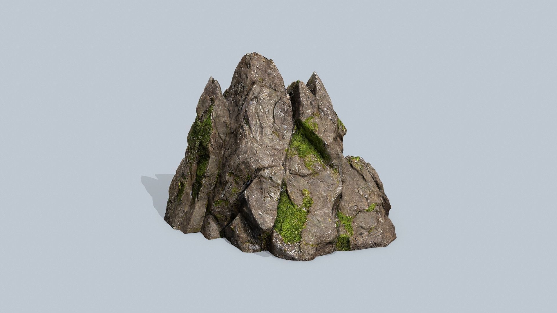 mossy rocks Low-poly 3D model_11