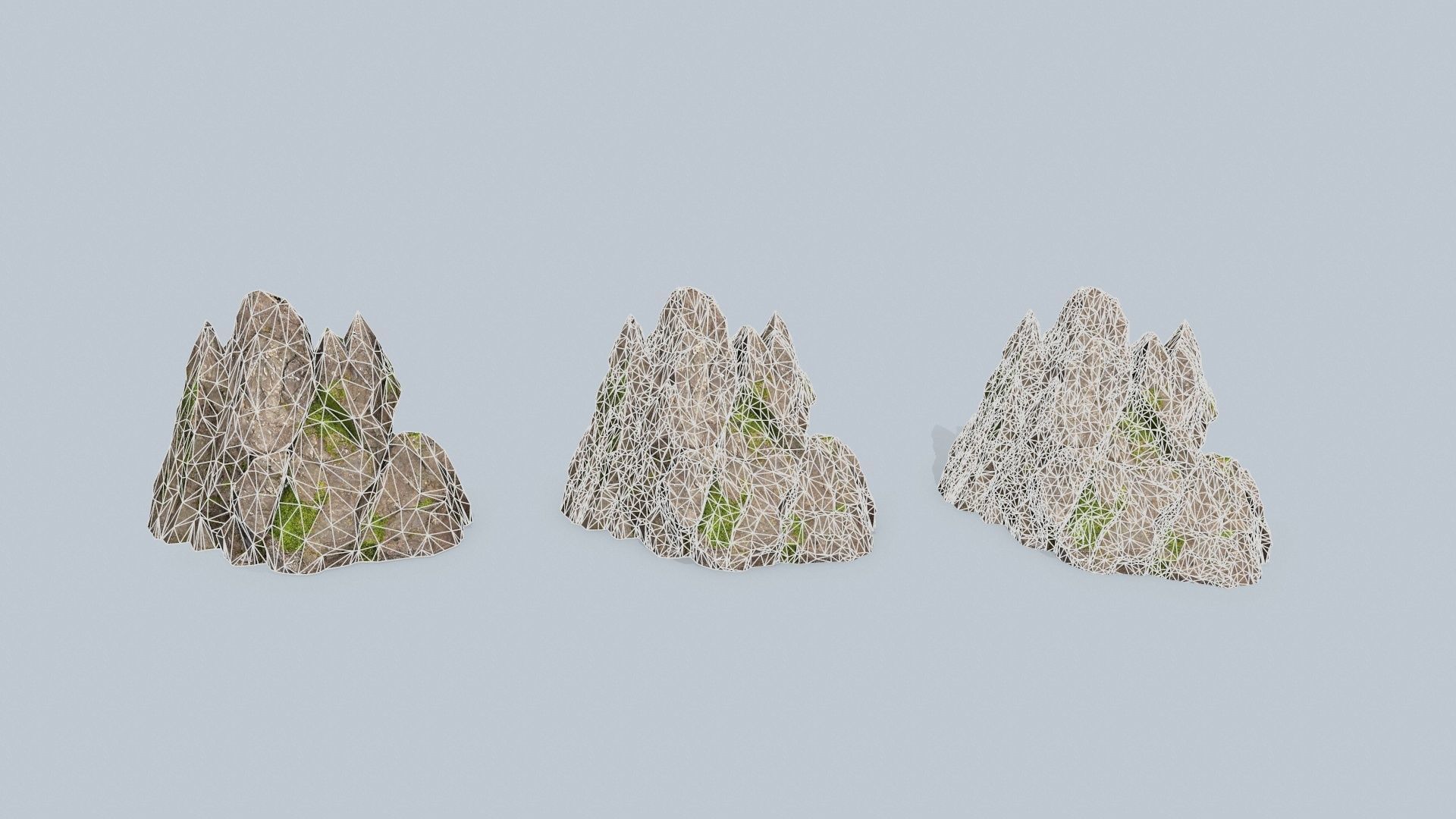 mossy rocks Low-poly 3D model_13