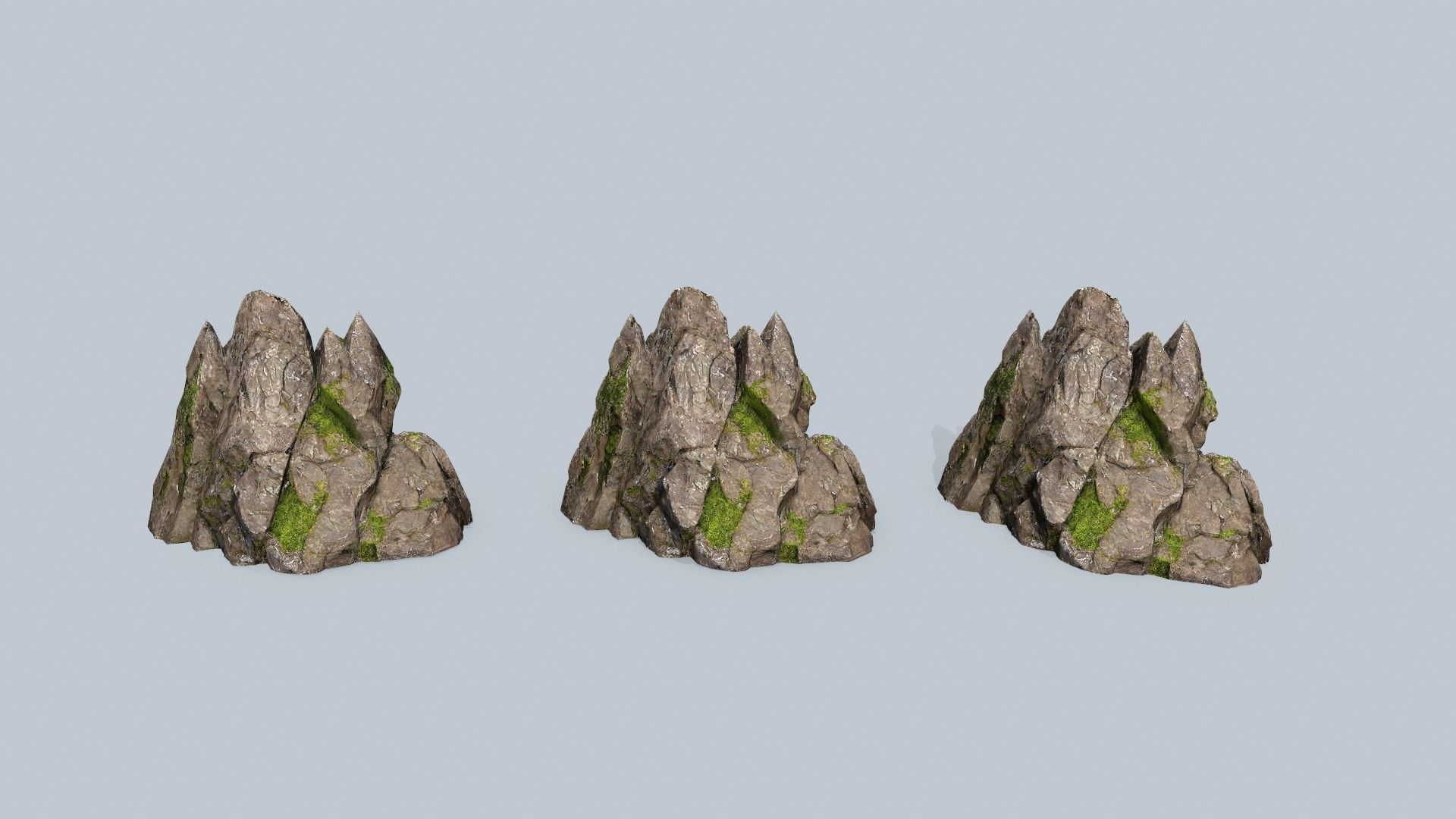 mossy rocks Low-poly 3D model_12