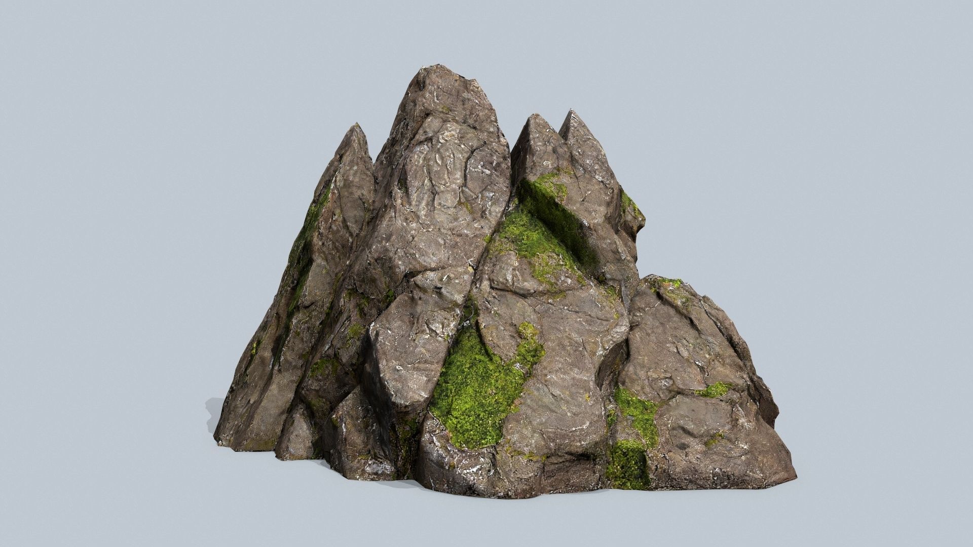 mossy rocks Low-poly 3D model_1