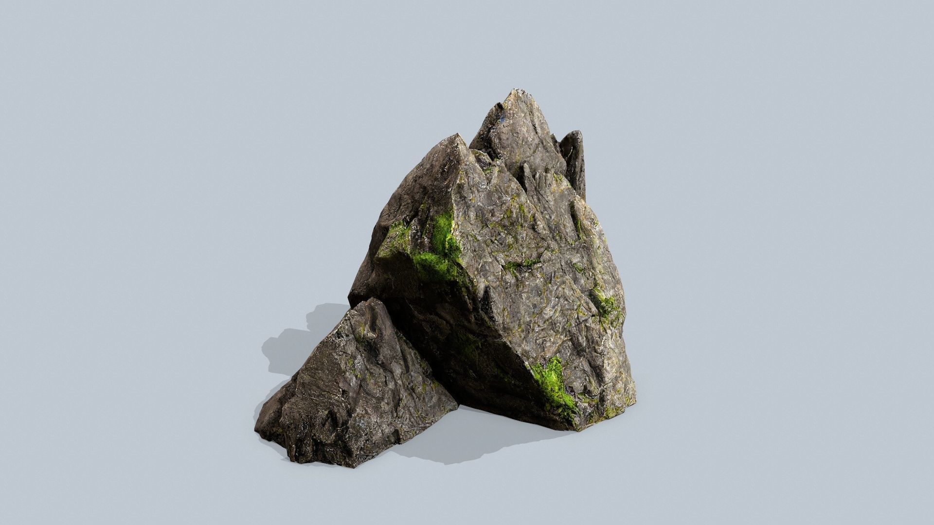 mossy rocks Low-poly 3D model_8