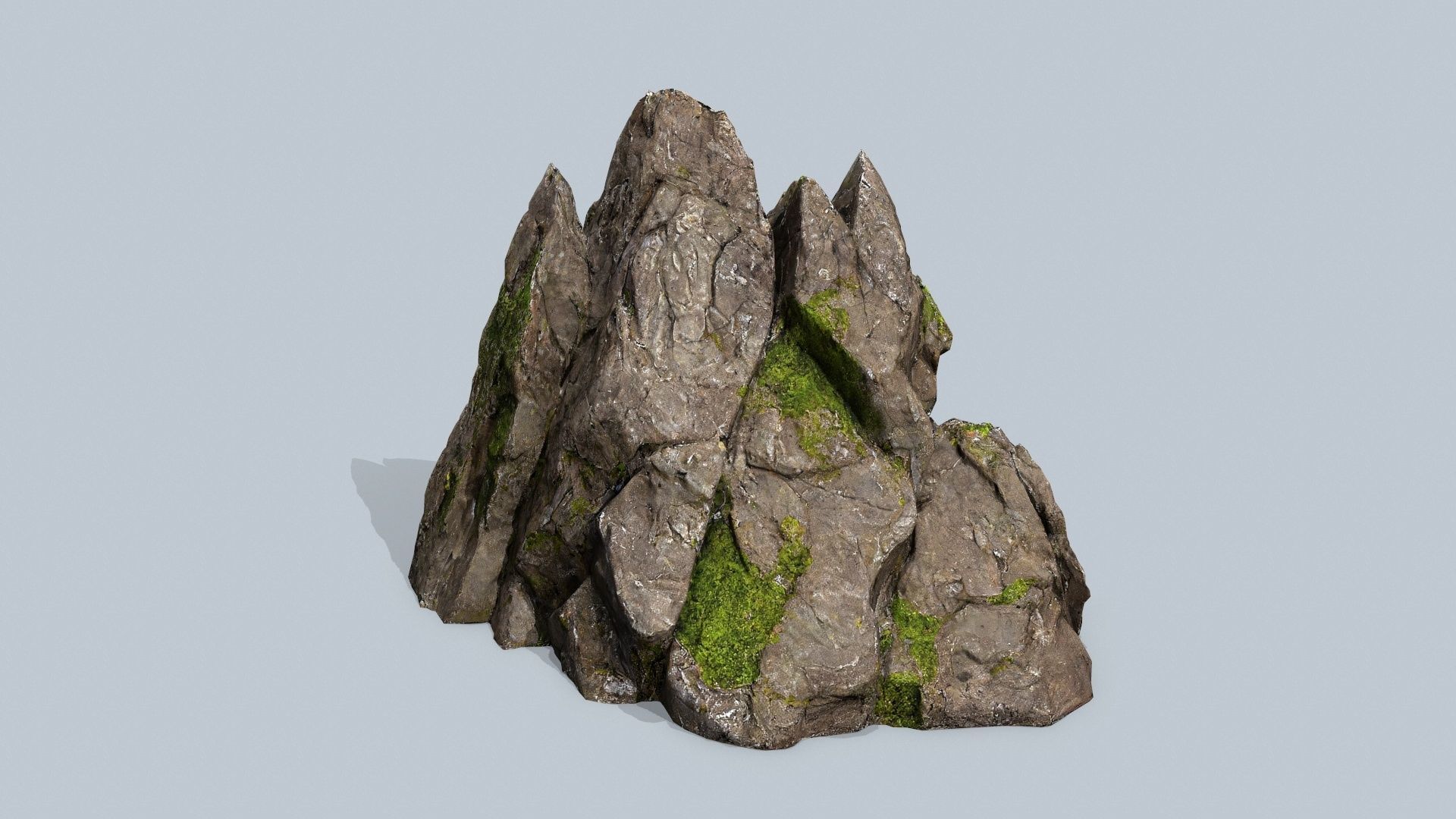 mossy rocks Low-poly 3D model_2