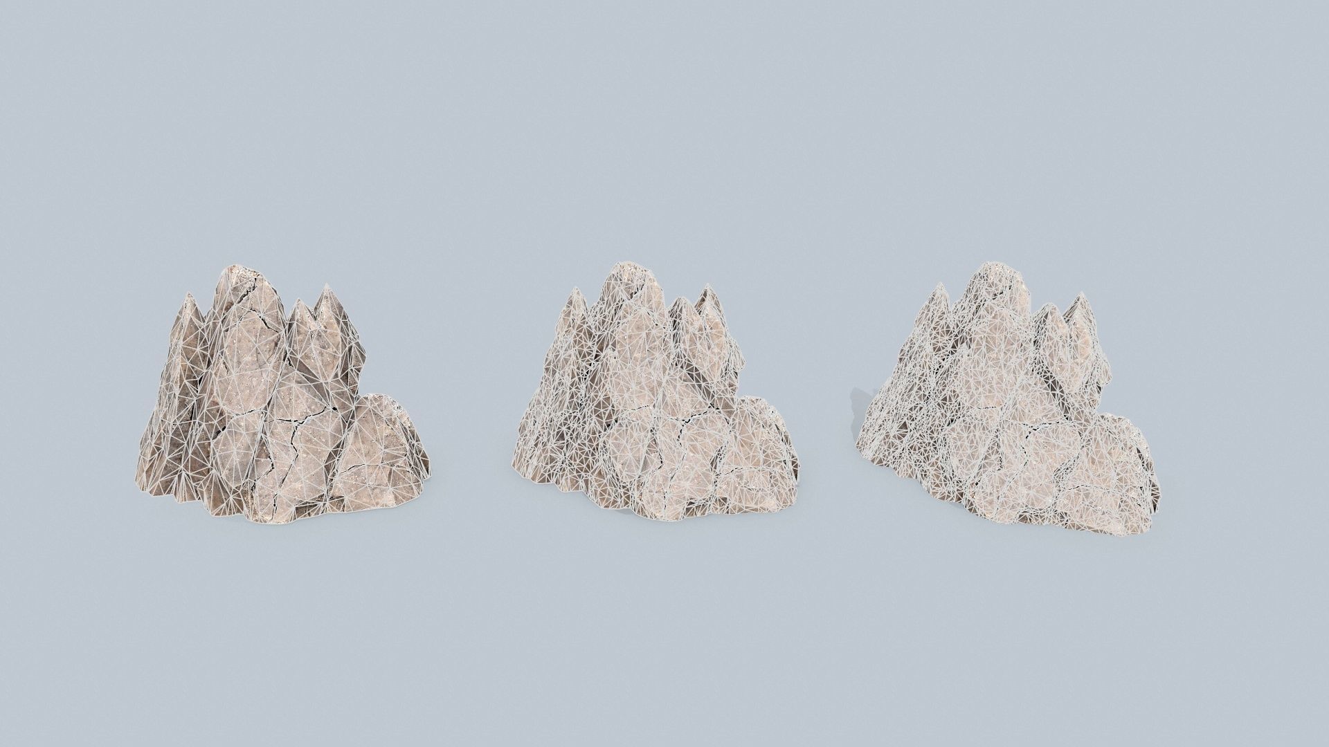 desert rocks Low-poly 3D model_13