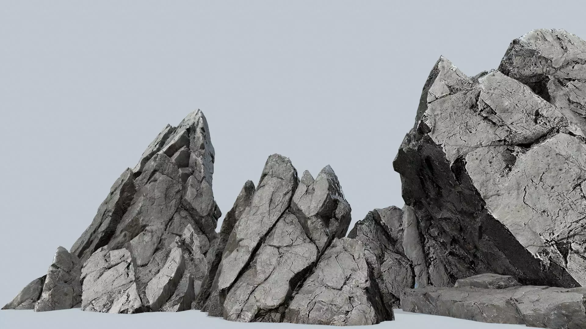 cliff rocks Low-poly 3D model_0