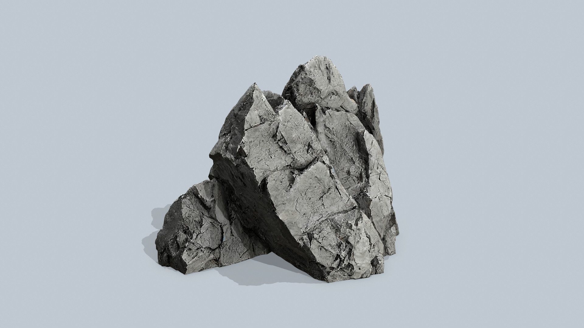 cliff rocks Low-poly 3D model_8