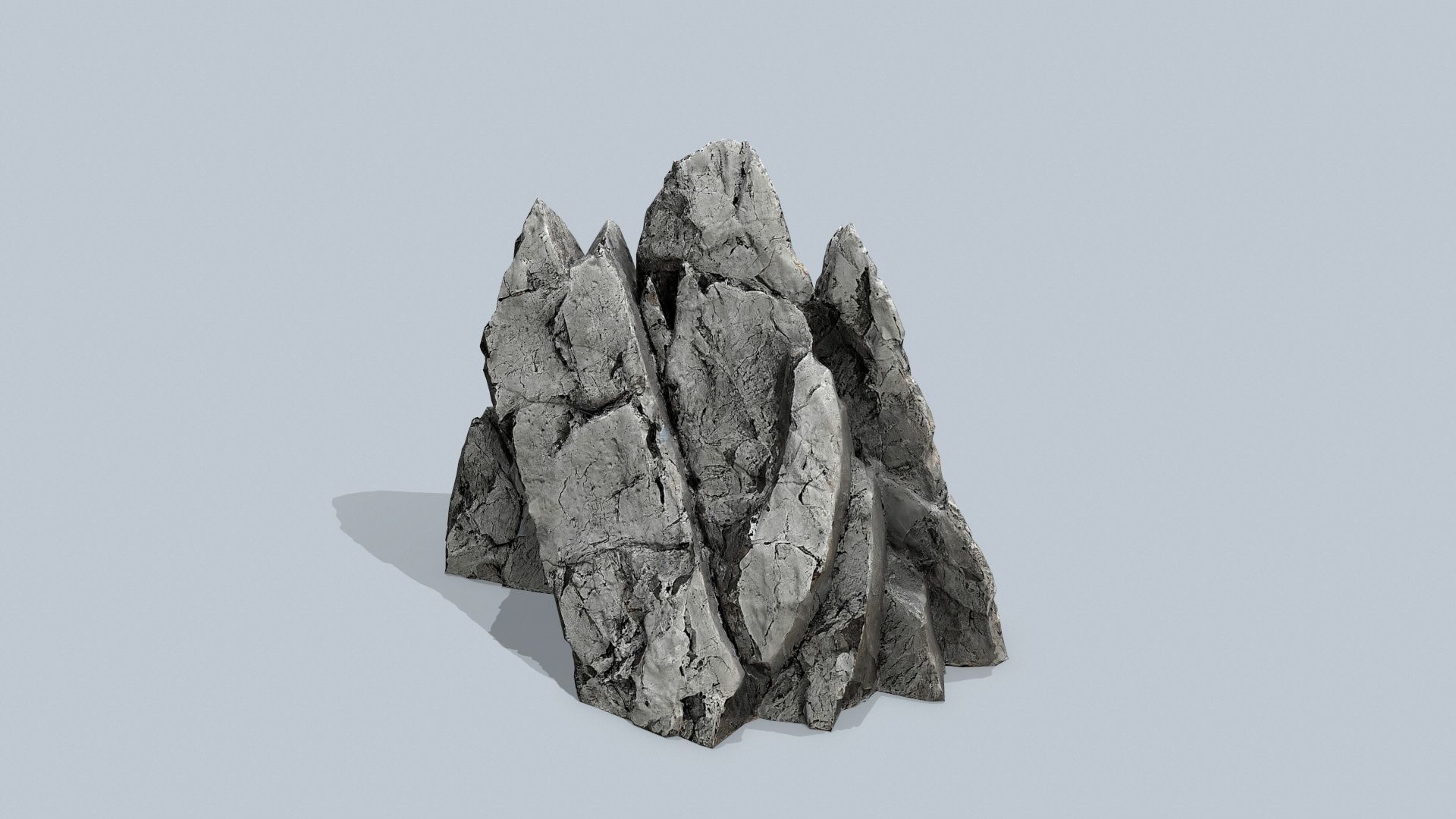 cliff rocks Low-poly 3D model_7