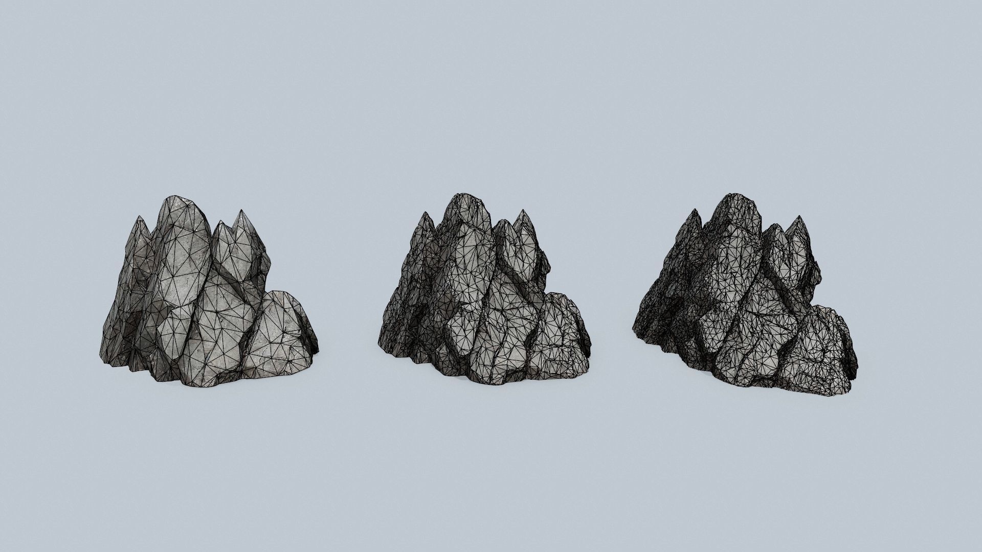 cliff rocks Low-poly 3D model_13