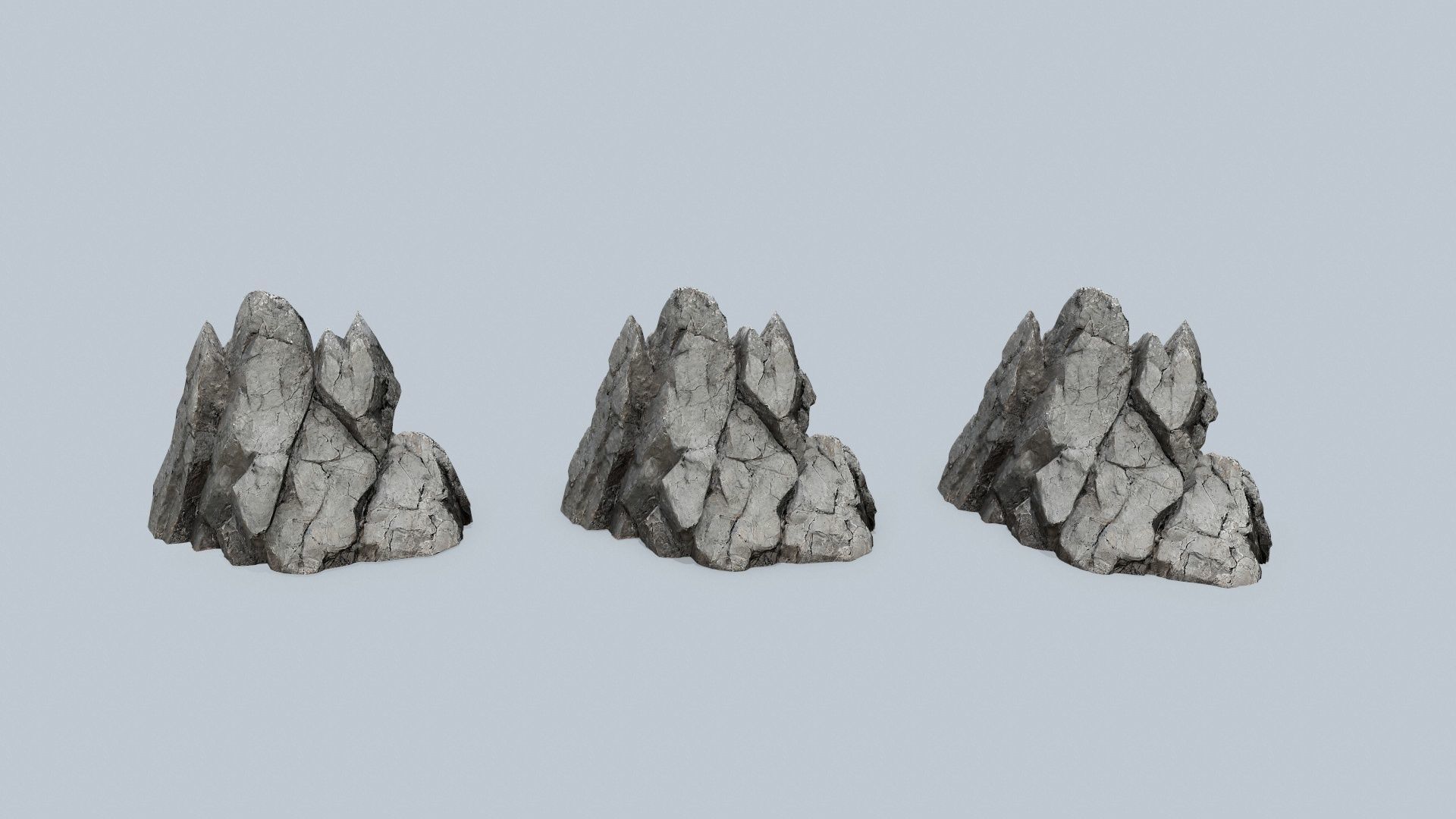 cliff rocks Low-poly 3D model_12
