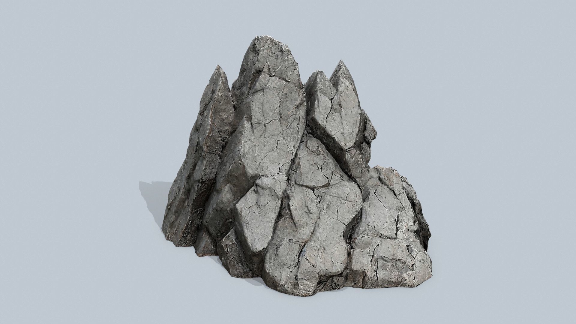 cliff rocks Low-poly 3D model_2