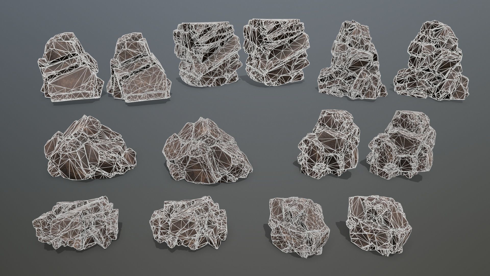 desert rocks Low-poly 3D model_18