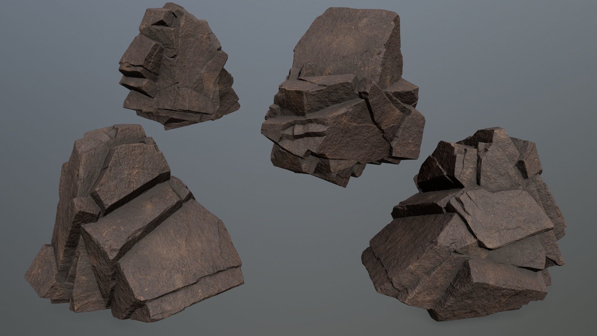 desert rocks Low-poly 3D model_16