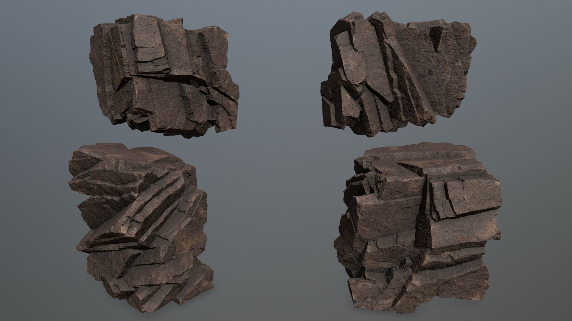 desert rocks Low-poly 3D model_10