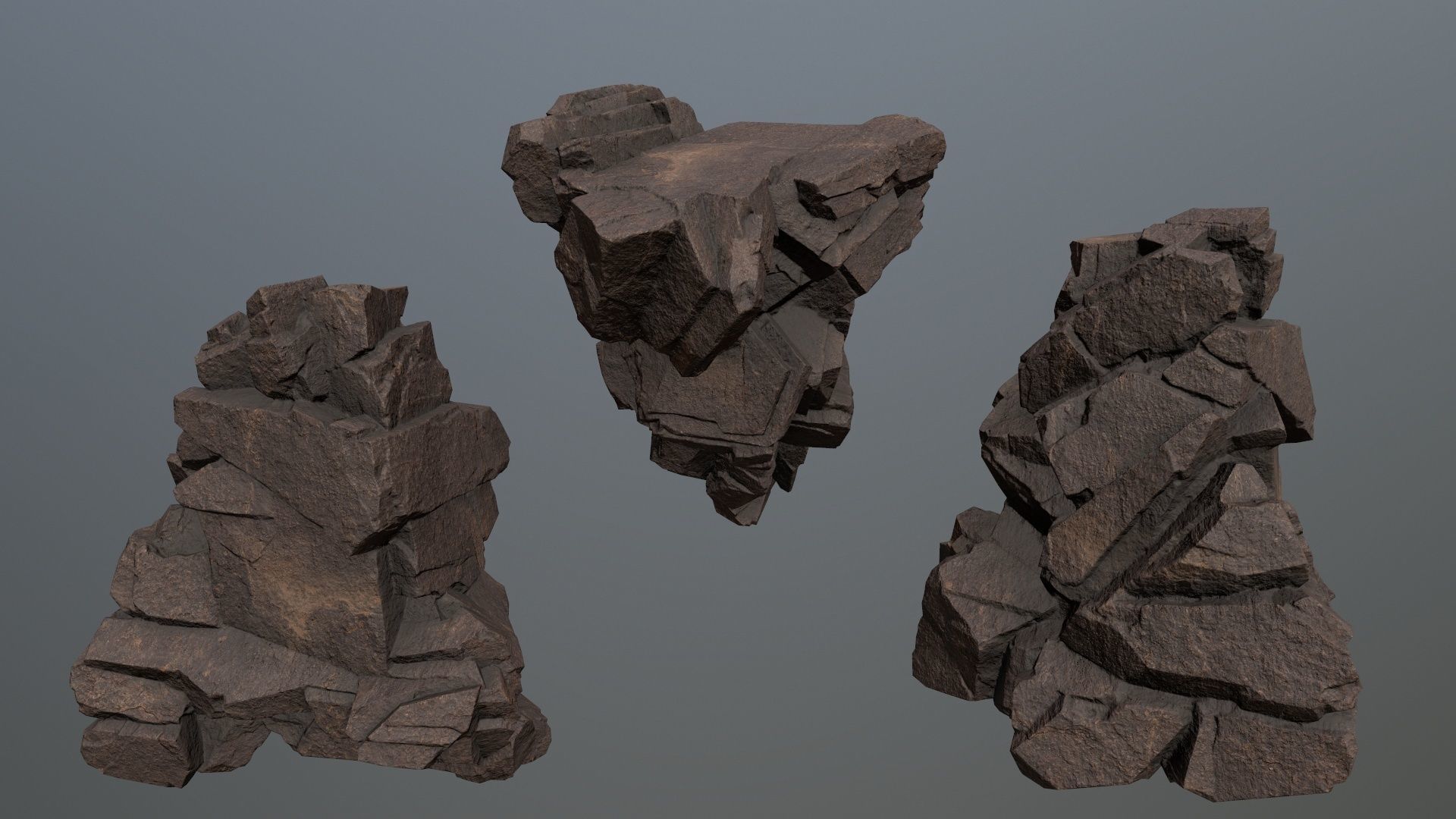 desert rocks Low-poly 3D model_12