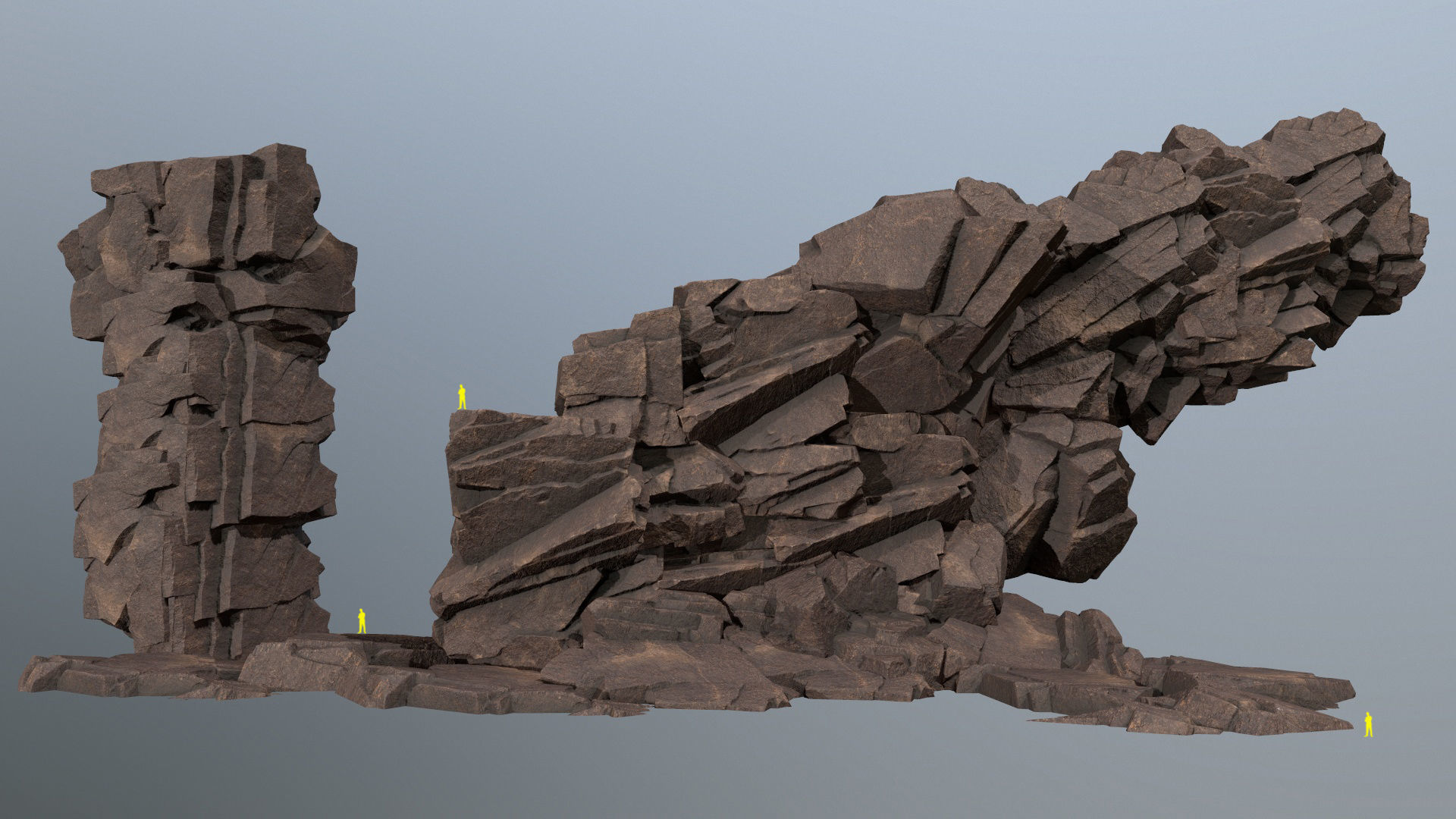 desert rocks Low-poly 3D model_1