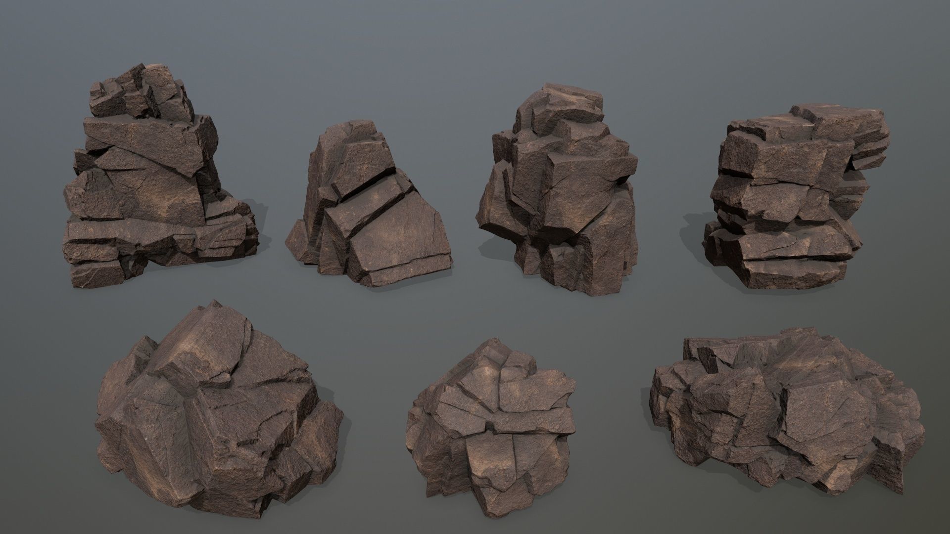 desert rocks Low-poly 3D model_2