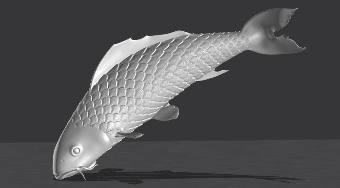 Koi wall decor fish 3dprint 3D print model_7