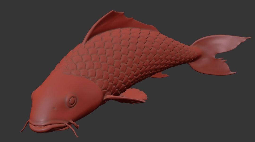 Koi wall decor fish 3dprint 3D print model_3