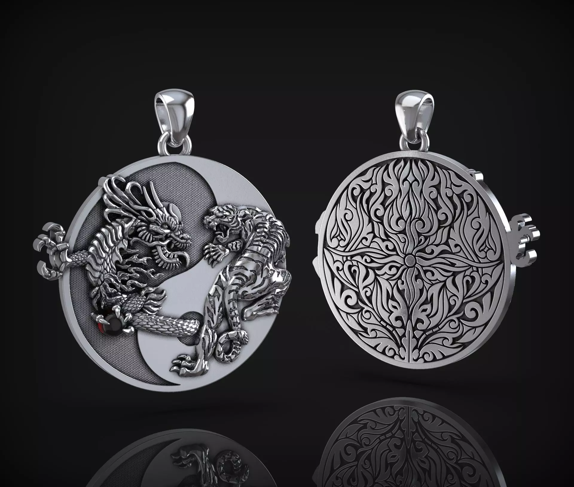 YIN-YANG PENDANT Printable Model 3D print model_0