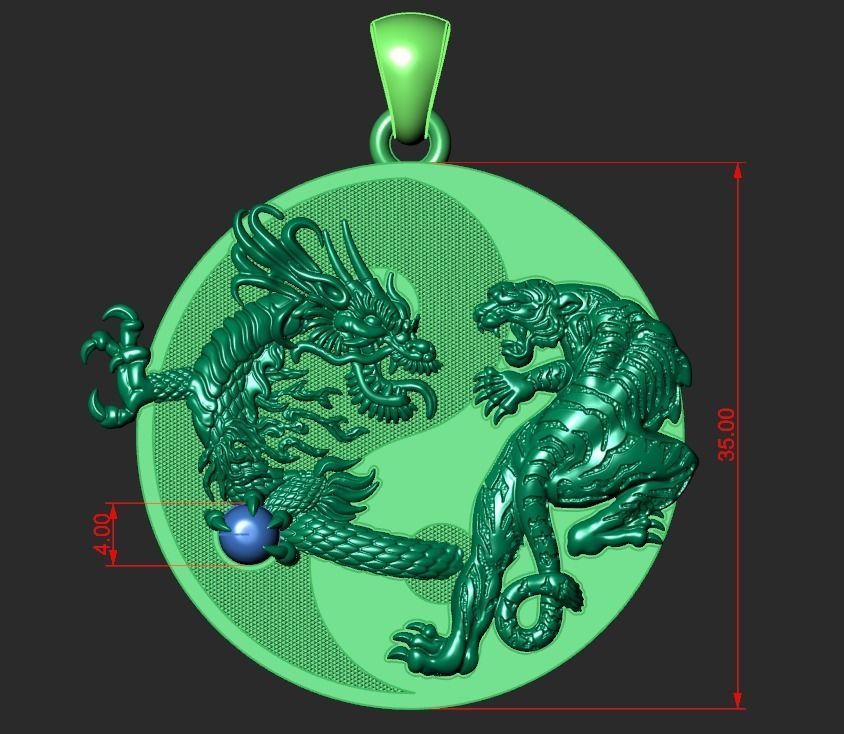 YIN-YANG PENDANT Printable Model 3D print model_6