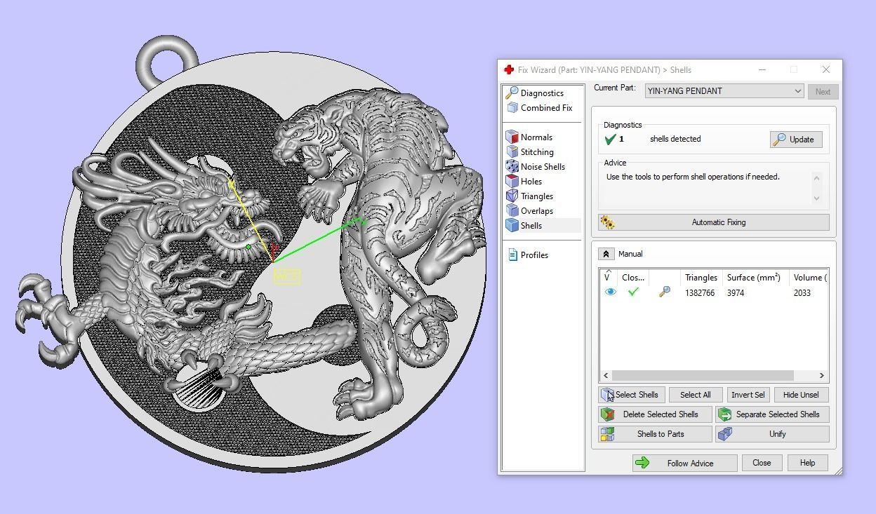 YIN-YANG PENDANT Printable Model 3D print model_8