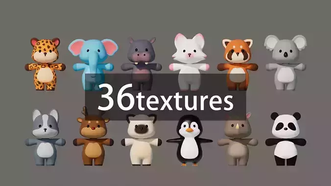 Rigged Cartoon Animals Collection Pack-002