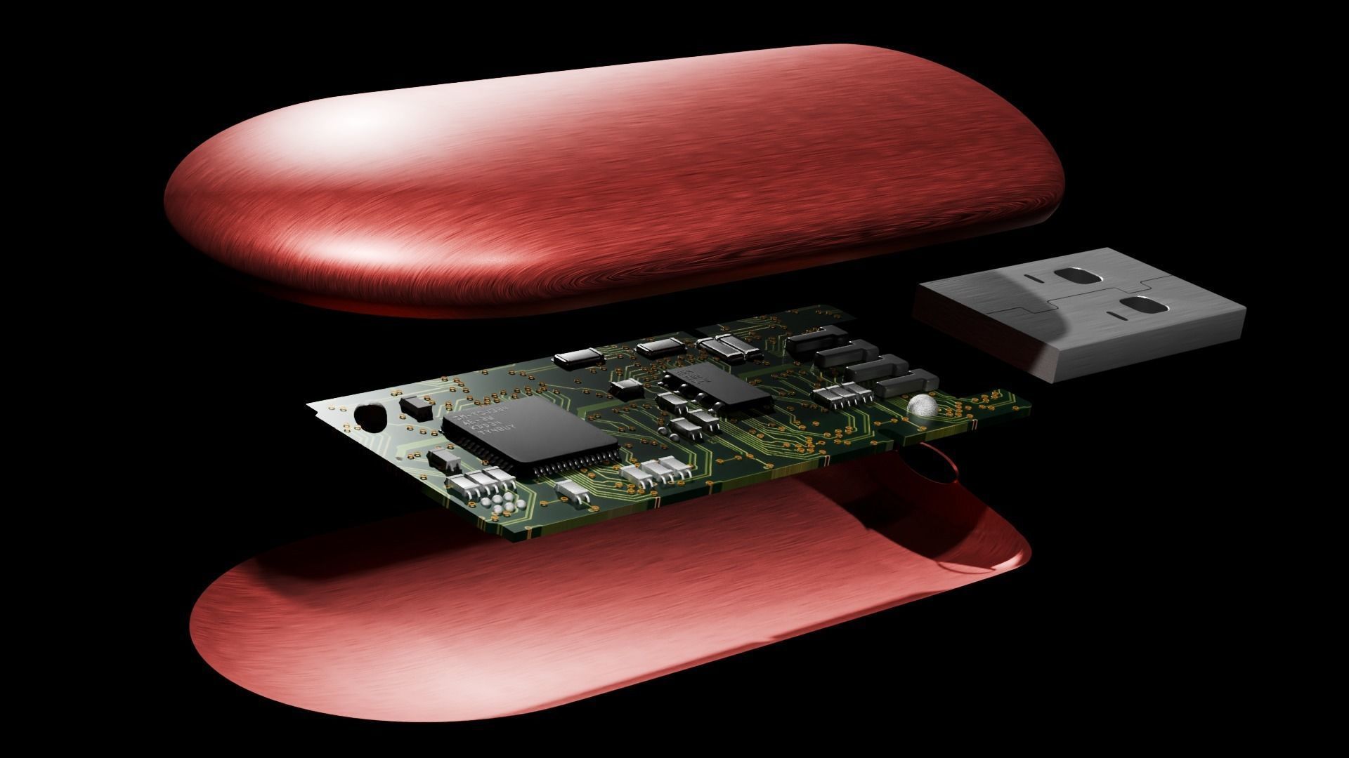 USB Office Model Electronic High Detail 3D Model 64GB Universal 3D print model_2