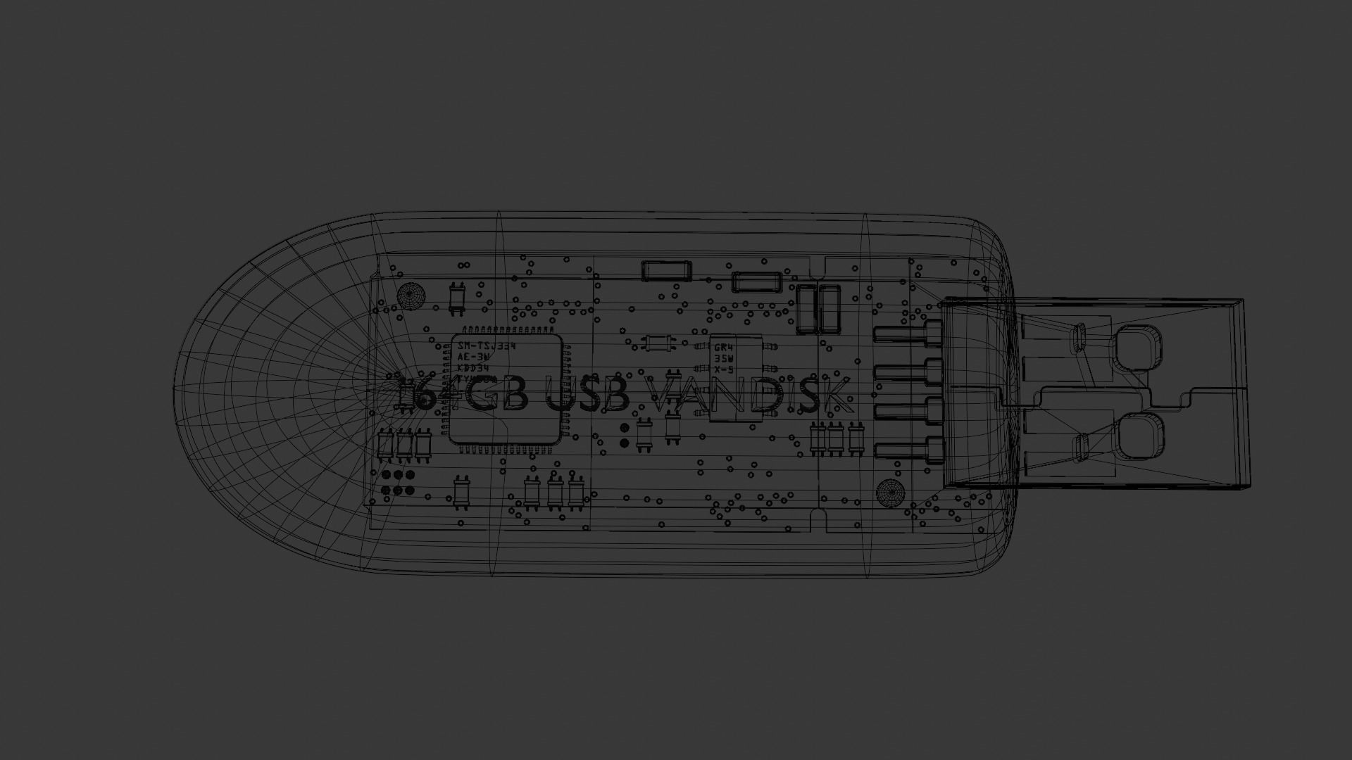 USB Office Model Electronic High Detail 3D Model 64GB Universal 3D print model_5