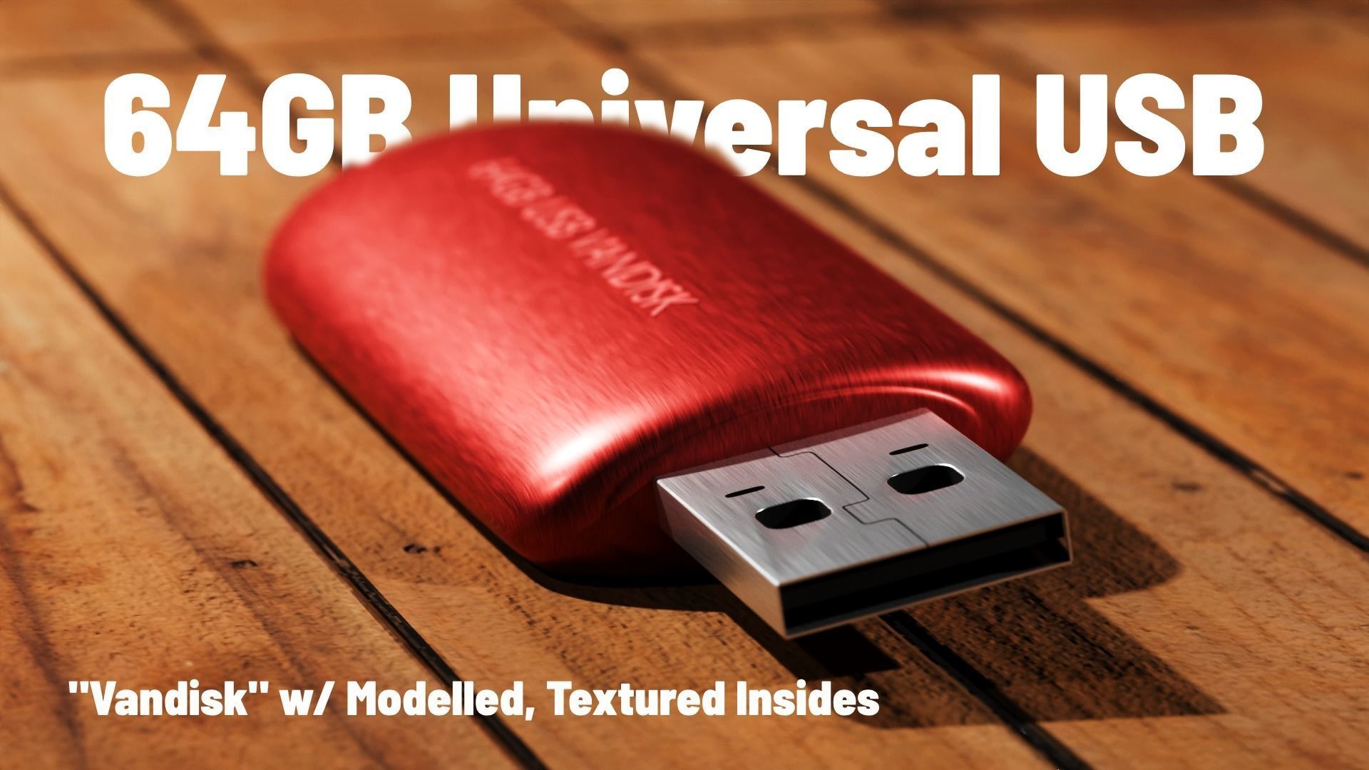 USB Office Model Electronic High Detail 3D Model 64GB Universal 3D print model_1