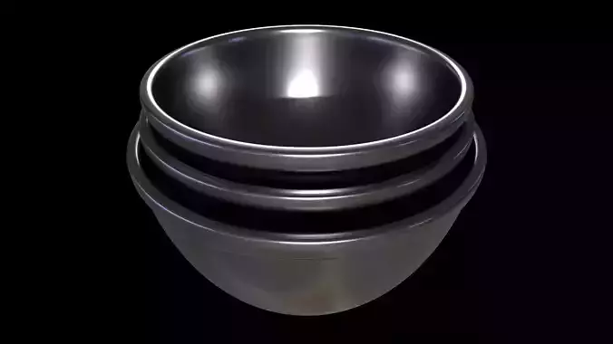 Other kitchenware-Stainless Steel Mixing Bowls-PBR 3D MODEL