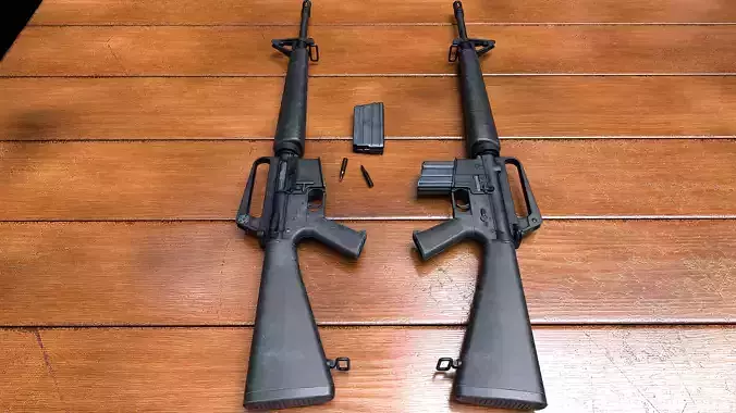 M16A1 rifle Low-poly 3D model