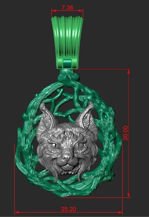 THE LYNX PENDANT Printable Model 3D print model_3