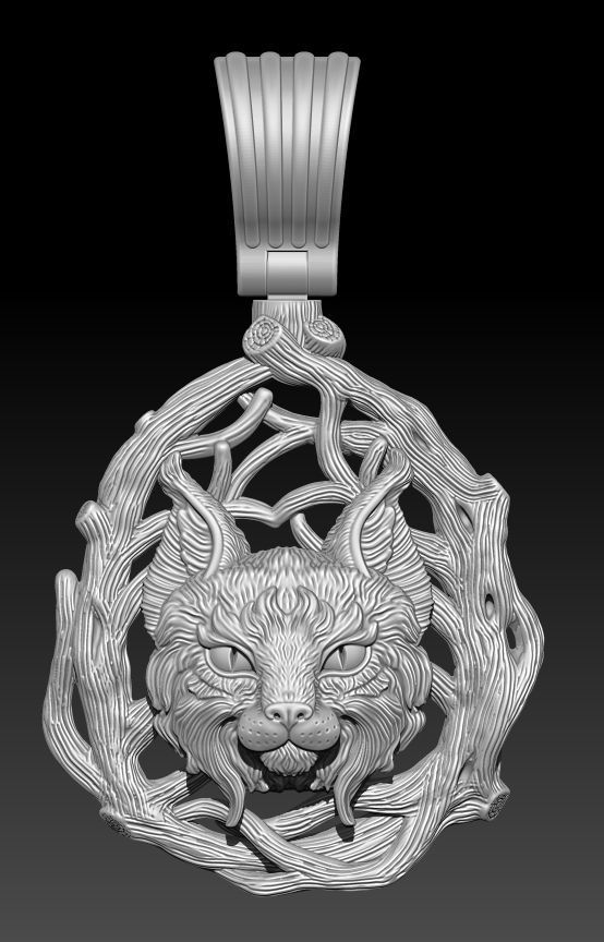 THE LYNX PENDANT Printable Model 3D print model_6