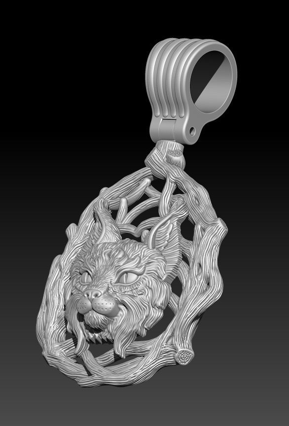THE LYNX PENDANT Printable Model 3D print model_8