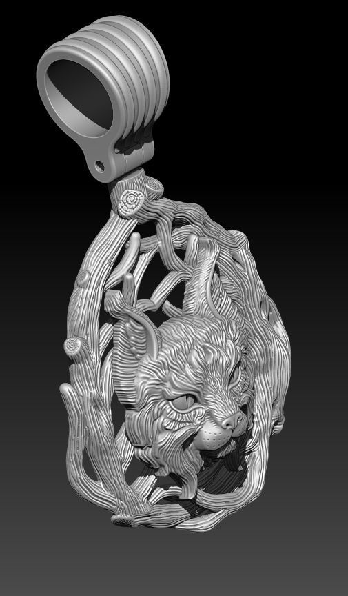 THE LYNX PENDANT Printable Model 3D print model_9
