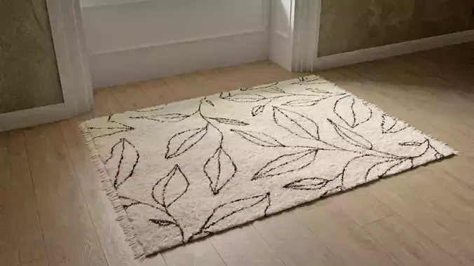 Cream Rug Using Blender Hair Particle System